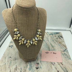 Rhinestone and Cream Bib Necklace